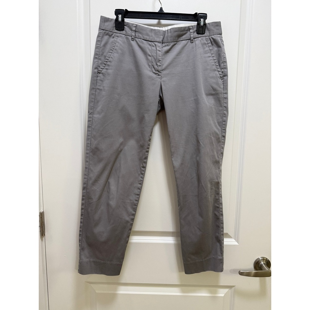 J.Crew City Fit Gray Stretch Chino Ankle Pants Womens Size 4 Business Casual